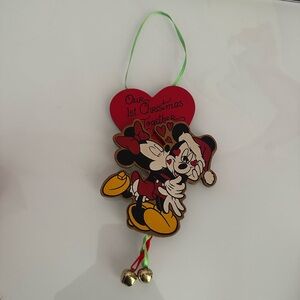 VINTAGE 90s DISNEY OUR 1St CHRISTMAS TOGETHER MICKEY MINNIE ORNAMENT